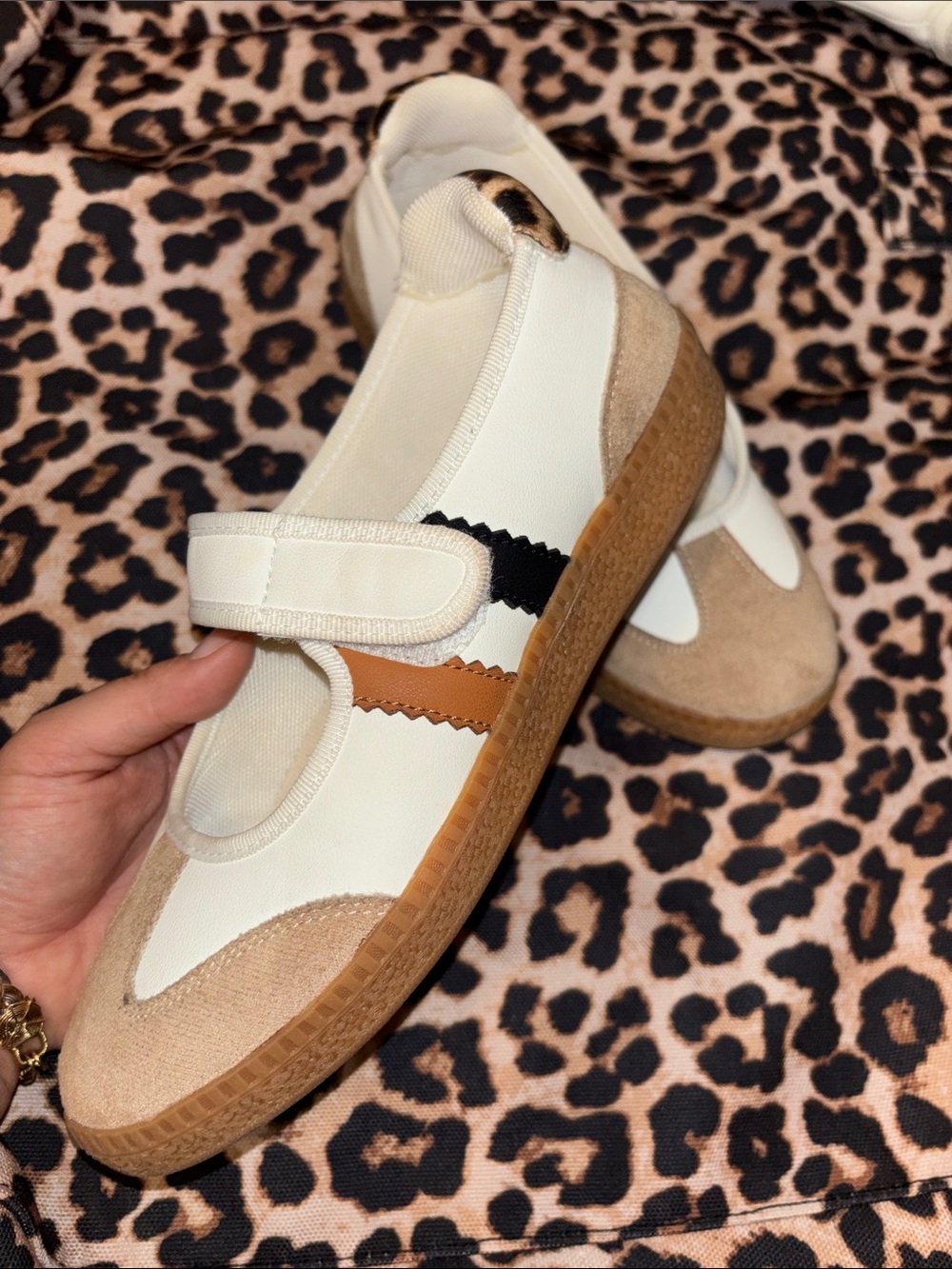 Corkys Cream, Tan & Black Mary Jane Flats